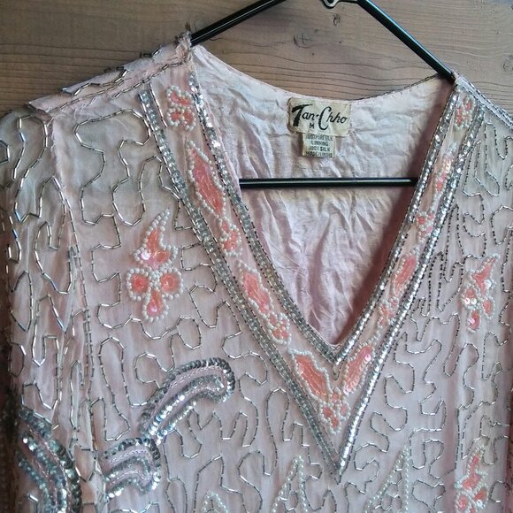 Vtg 1980s Petal Pink Trophy Top, by Tan Chho S/M - Picture 5 of 7